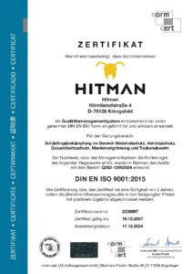 Zertifikat norm cert 9001 - Urkunde